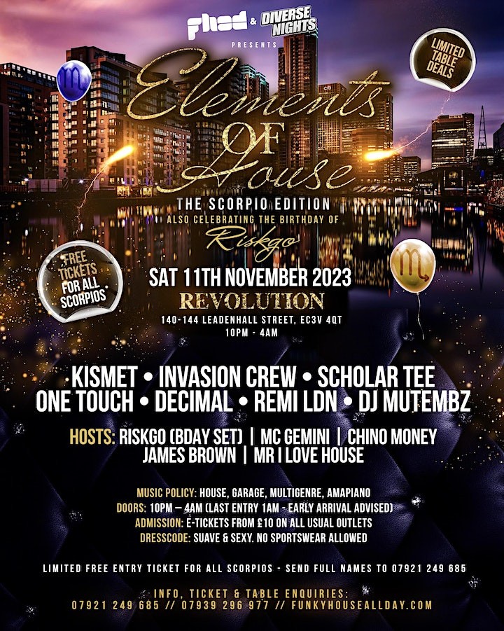 Elements Of House [The Scorpio Edition - Riskgo Birthday]