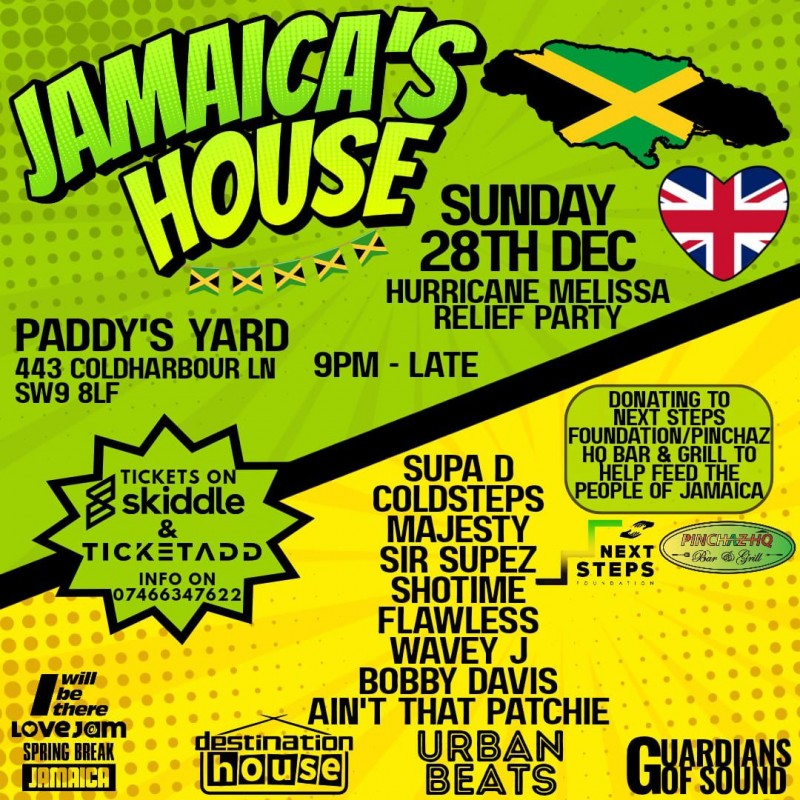 Jamaica's House - Hurricane Melissa Relief Party