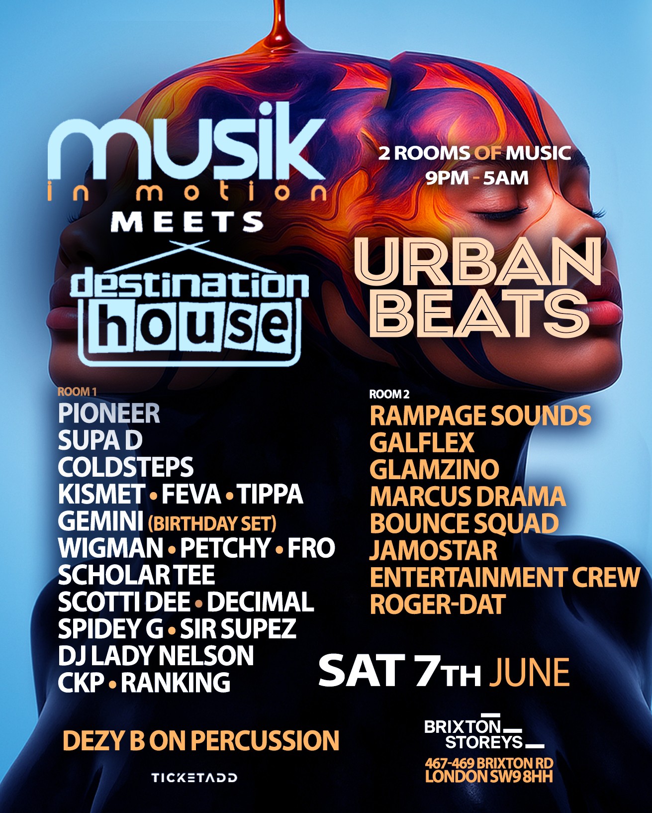 Musik In Motion + Destination House + Urban beats